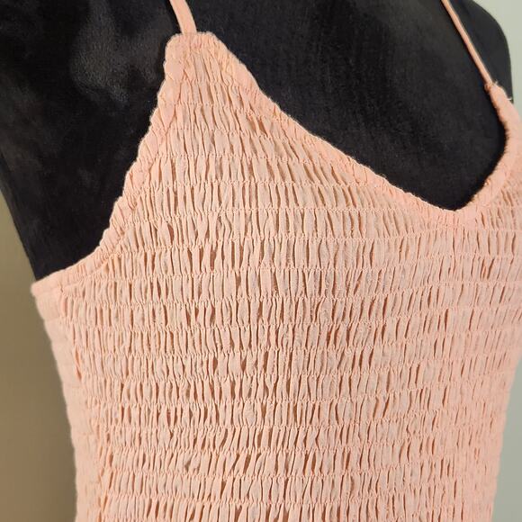 BIBI Peach Shirred Tank Top with Flared Waist, Size Small - Picture 5 of 10